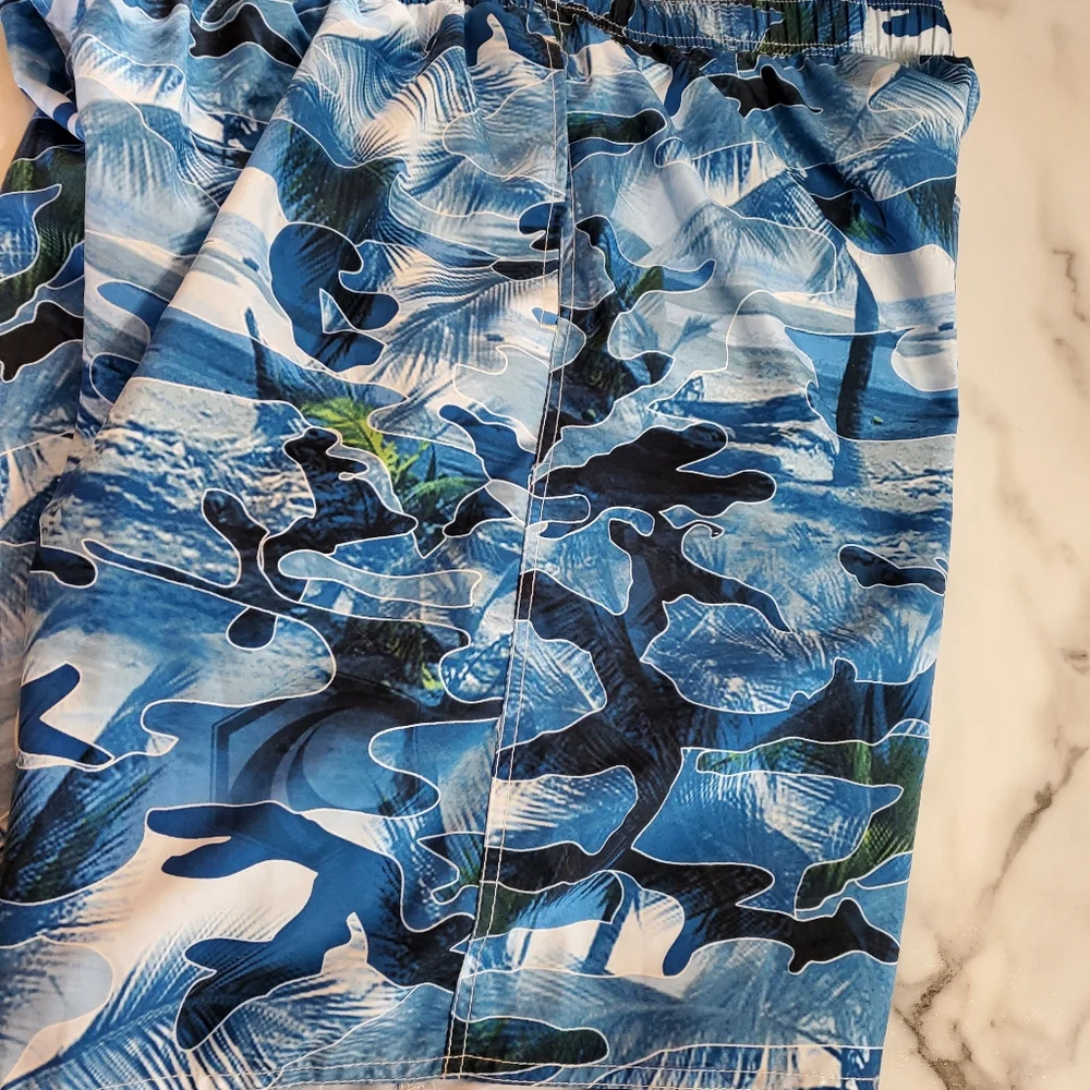 Newport Blue Island Brand Palm Trees Print Men's Swim Trunks size XXL